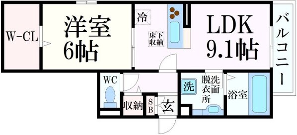 住吉駅 徒歩9分 1階の物件間取画像